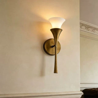 Antique Brass Double Cone Wall Sconce-Neutral Decor
