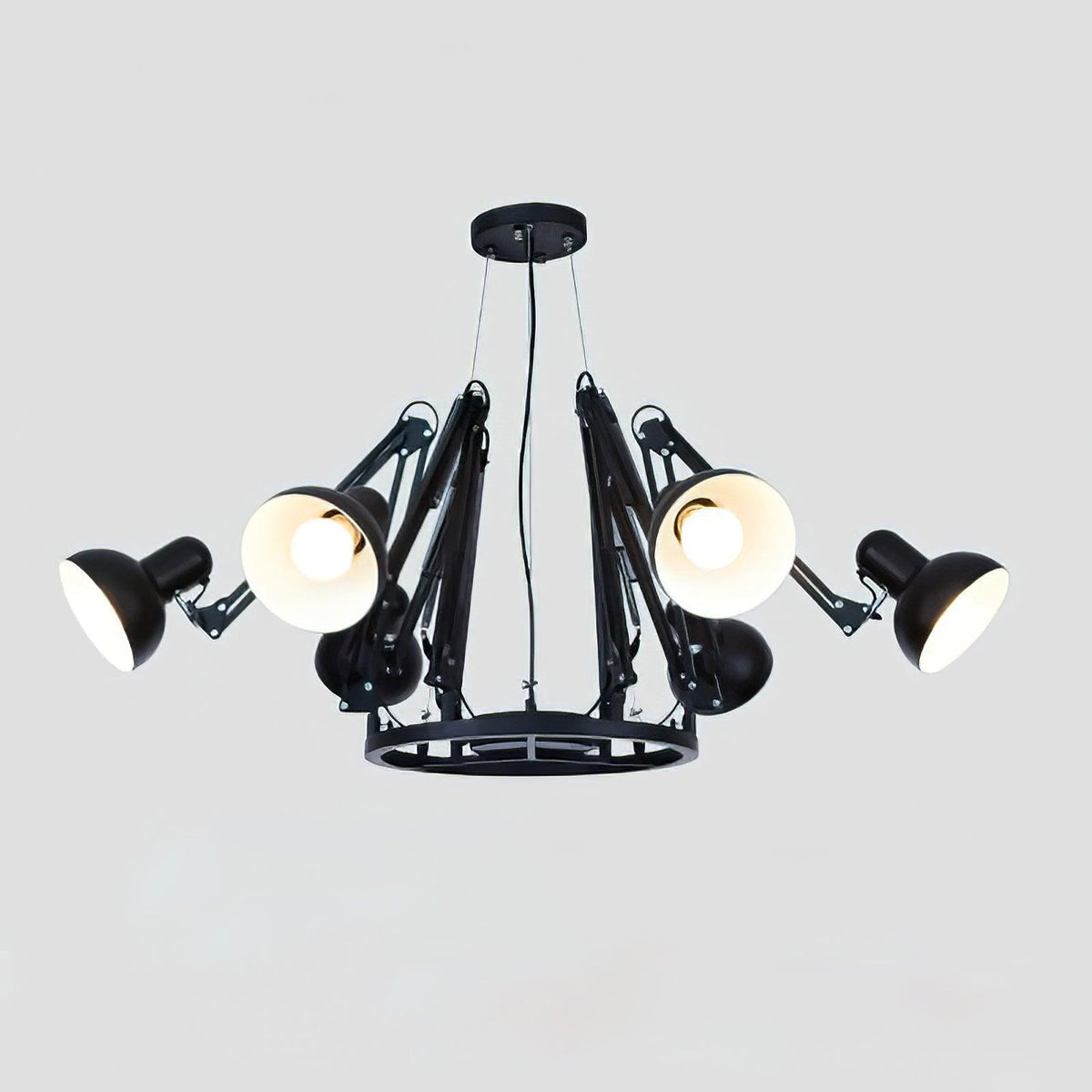Taluna Lustre Noir à Bras Multiples Ajustables