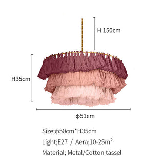 Ritta Suspension Nuage Retro, Metal/Tissu, Rose/Beige/Violet, Salon