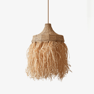 Bohemian Raffia Pendant Light-Neutral Decor