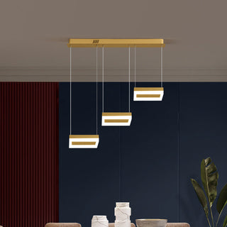 Arisha Suspension Rectangulaire Moderne, Metal/Acrylique, Or, Bureau