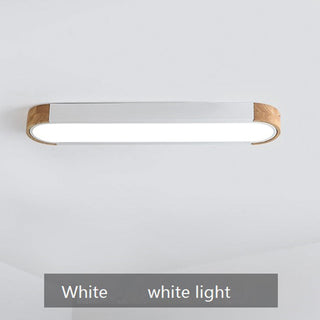Taren Plafonnier Barre Longue Moderne. Bois/Acrylique. Blanc/Gris/Vert-Luire