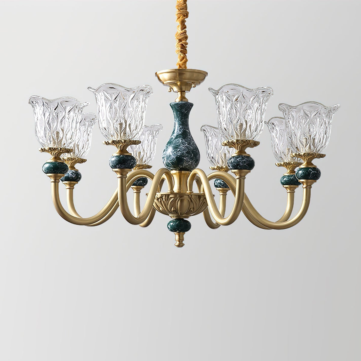 View of the Dieppe Chandelier from below.