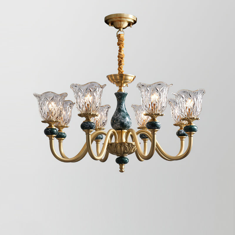Full view of the 3-light Dieppe Chandelier.