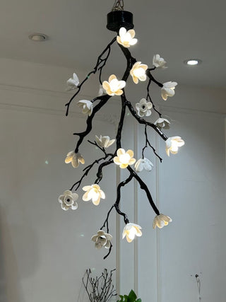 Lustra Lustre Noir Branche Fleur