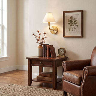 Clara Brass Wall Sconce-Neutral Decor