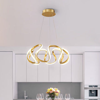 Eldorix Suspension Linéaire Moderne Doré/Café/Gris. Salon-Luire