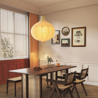 Ritta Japonais Conception Globe Bois Papier LED Suspension Salon