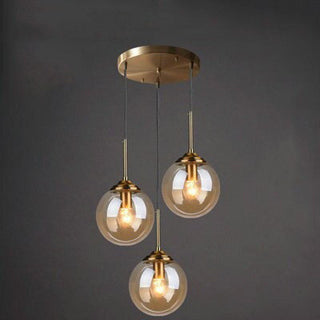 Mavar Luminaires Suspension Verre Transparent Ambre-Luire