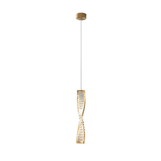 Kristy Suspension Carrée Moderne, Métal/Cristal, Noir/Or, Chambre à Coucher/Bar