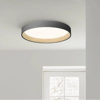 Arisha Plafonnier Rond Moderne, Métal/Acrylique, Blanc/Gris/Noir, Salon