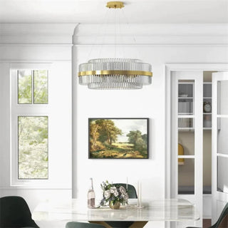 Kristy Design LED Luminaire Lustre Moderne Cristal Doré Salon