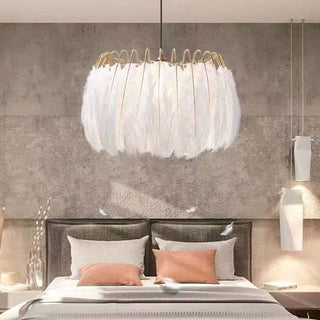 O'Moore Suspension Elegant Feather, Noir/Blanc, Chambre/Salon
