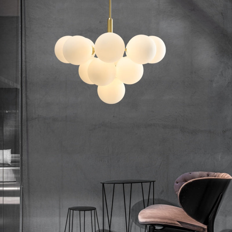 Valentina Nordique LED Lustre Cuivre Verre Salon/Chambre À Coucher