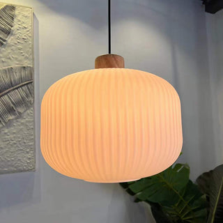 Muto Luminaires Suspension LED Moderne Bois/Verre Salon/Salle à manger