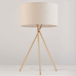 Mira Lampadaire/Lampe de Table Cylindre Moderne, Métal/Tissu, Blanc, Salon