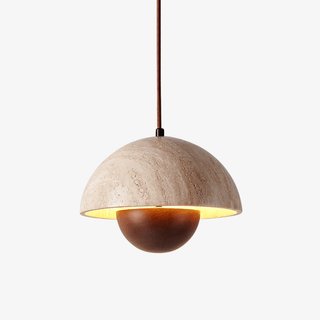 Ersile Suspension en Bois et Travertin