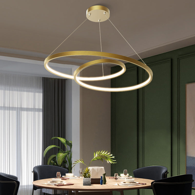 Arisha Suspension Cercle Courbé, Cuivre pur, Noir/Or, Salle à Manger/Chambre à Coucher