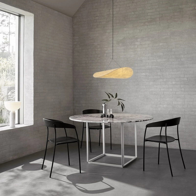 Evelor Suspension Géométrique Moderne Soie Blanc Salon-Cielum