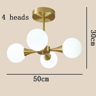 Valentina Suspension Boule Moderne, Laiton/Verre, Blanc/Claire, Salon