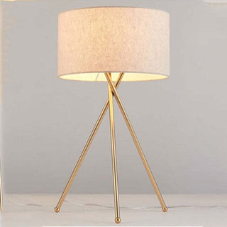 Mira Lampadaire/Lampe de Table Cylindre Moderne, Métal/Tissu, Blanc, Salon