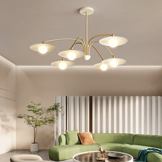 Arisha Suspension Fleur Art Déco,  Métal/Verre, Blanc, Salon