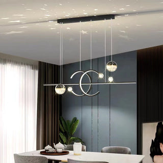 Arisha Suspension Linéaire Moderne Noir/Doré, Salon