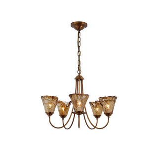 Ilsilis Lustre Métal Laiton Ambre Vintage Industriel
