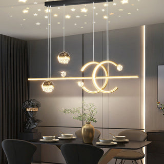 Arisha Luminaires Suspension d'Étoile LED Élegante Métal/Cristal Salon