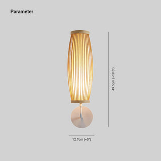 Ritta Applique Murale Intérieur Cylindre Vintage LED Bambou Marron Salon/Chambre