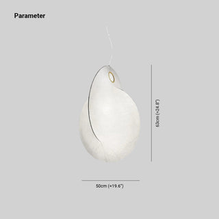 Ritta Suspension Boule Moderne, Métal/Soie, Blanc, Salon/Chambre à Coucher