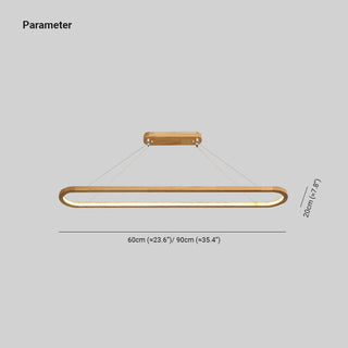 Muto Suspension Ellipse Moderne, Bois/Acrylique, Bois, Salon