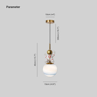 Aria Suspesion Globe Moderne, Metal/Verre, Blanc/Bleu, Chambre