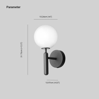 Valentina Applique Murale LED Boule Simple Moderne Métal/Verre Noir/Or Couloir/Chambre/Salon