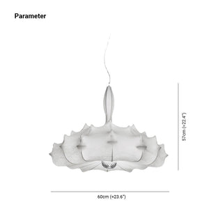 Ritta Suspension Vintage, Métal/Soie, Blanc, Salon/Salle à Manger