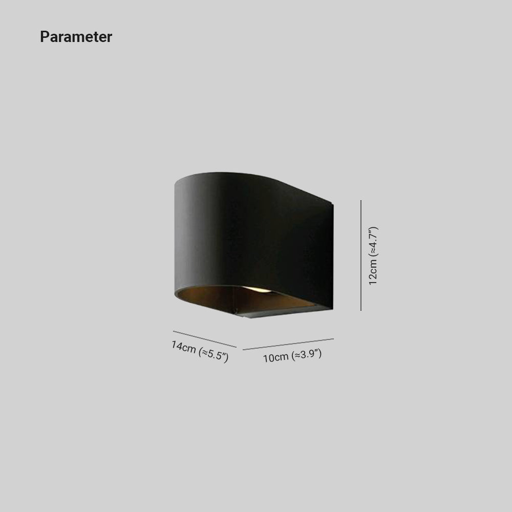 Ray Cylindrique LED Applique Murale Noir Métal Verre Jardin