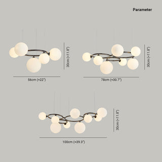 Valentina Luminaires Suspensions Anneau Moderne Métal/Verre Noir/Blanc/Gris/Doré Chambre à Coucher