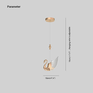 Arisha Design Luminaires Suspensions Cygne Moderne LED Métal/Acrylique Doré Rosé Salon