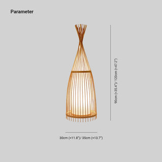 Muto Lampadaire Design Naturel Bois Rotin, Salon/Chambre