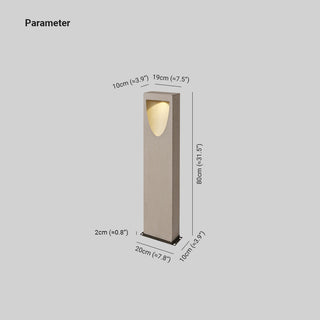 Ray Extérieur Rectangulaire Minimaliste, Métal/Pierre, Gris, Extérieur