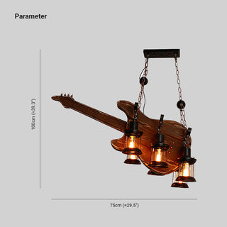 Epoch Suspension Guitare Vintage, Metal/Bois, Marron, Chambre
