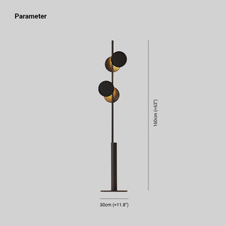 Mira Design Lampadaire Rond Nordique Métal Noir Bureau/Chambre à Coucher