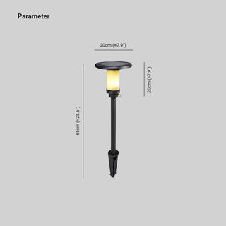 Ray Ronde Moderne Lampadaire Noir Métal/Marbre Noir Extérieur
