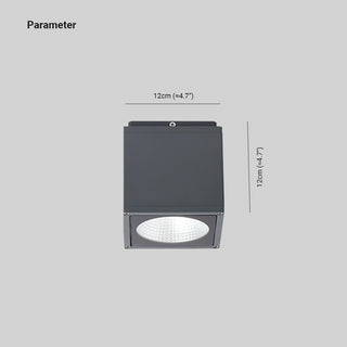 Ray Plafonnier Cube Moderne, Métal/Verre, Gris, Extérieur