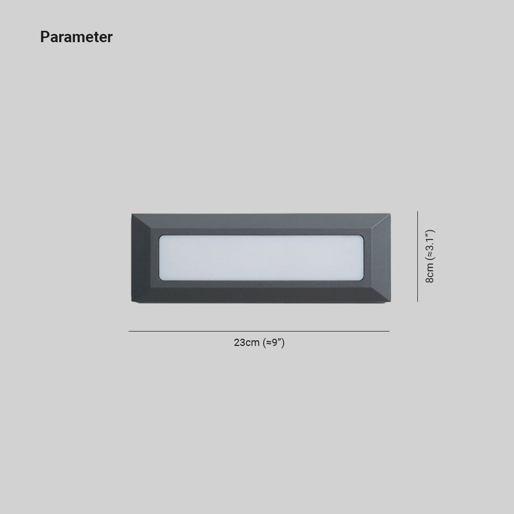 Ray Extérieur Rectangulaire Moderne, Métal/Acrylique, Noir/Gris, Extérieur