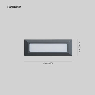 Ray Extérieur Rectangulaire Moderne, Métal/Acrylique, Noir/Gris, Extérieur