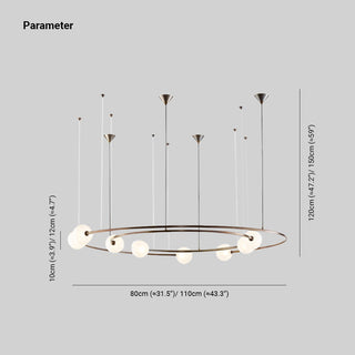 Valentina Suspension Anneau Moderne, Métal/Verre, Noir/Doré, Salon