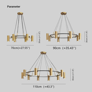 Arisha Moderne Anneau LED Suspension Doré Métal Salon Chambre à Coucher