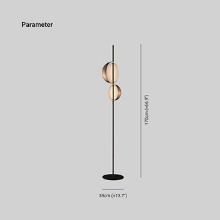 Mira Design Lampadaire Rond Moderne Métal Noir/Or Bureau/Chambre