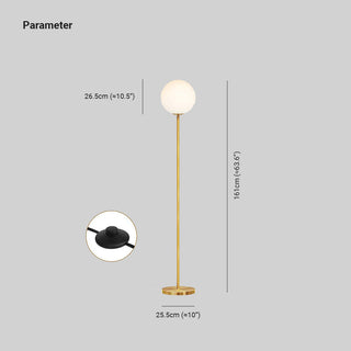 Valentina Design Lampadaire Bulle Simple Métal/Acrylique Doré Salon
